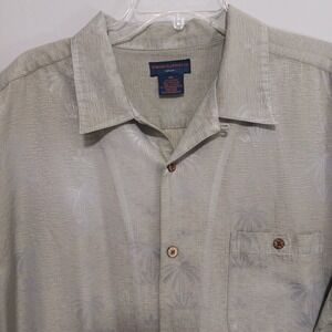 Gordon Clothing Men's XXL short sleeve lt. green palm tree Hawiian‎ shirt